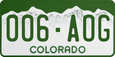 CO license plate 006AOG