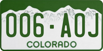 CO license plate 006AOJ
