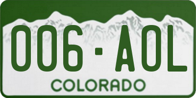 CO license plate 006AOL