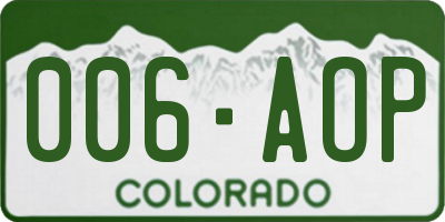 CO license plate 006AOP