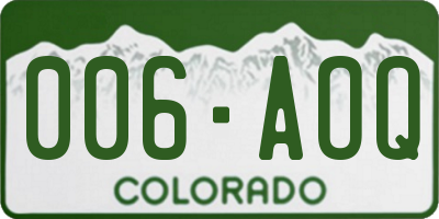 CO license plate 006AOQ