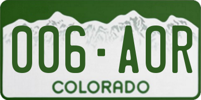CO license plate 006AOR