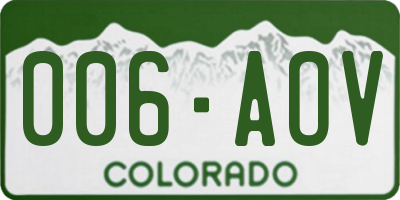 CO license plate 006AOV