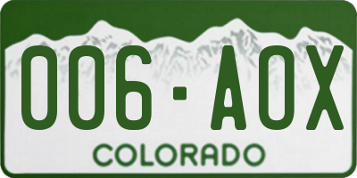 CO license plate 006AOX