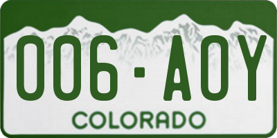 CO license plate 006AOY
