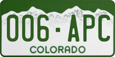 CO license plate 006APC