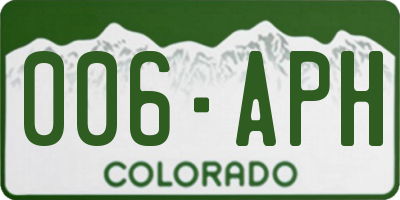 CO license plate 006APH