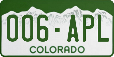 CO license plate 006APL