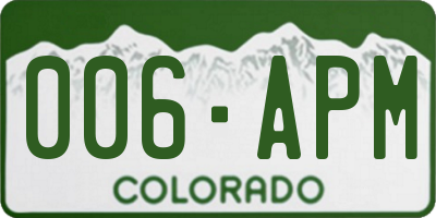 CO license plate 006APM