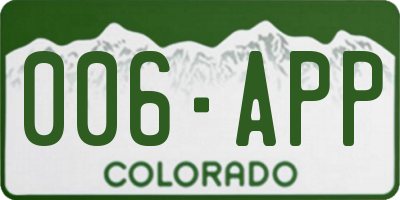 CO license plate 006APP