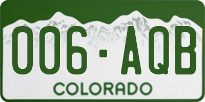 CO license plate 006AQB