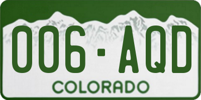 CO license plate 006AQD