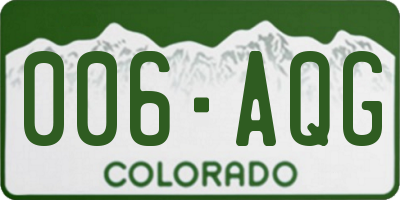 CO license plate 006AQG