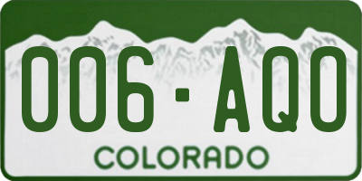 CO license plate 006AQO