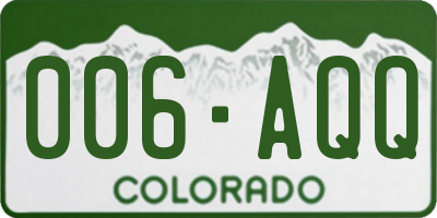 CO license plate 006AQQ