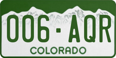 CO license plate 006AQR