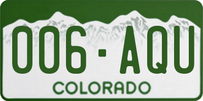 CO license plate 006AQU