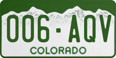 CO license plate 006AQV