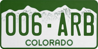 CO license plate 006ARB
