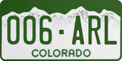 CO license plate 006ARL