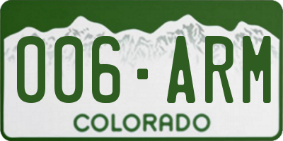 CO license plate 006ARM
