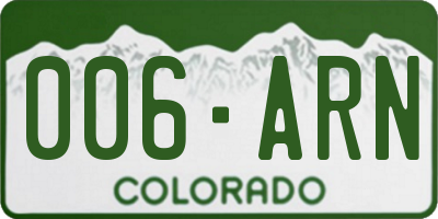 CO license plate 006ARN