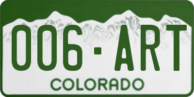 CO license plate 006ART