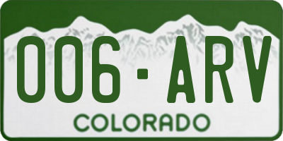 CO license plate 006ARV