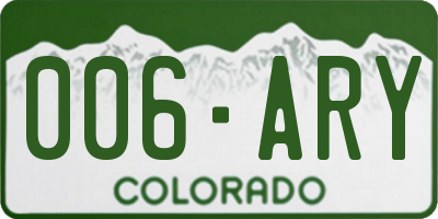 CO license plate 006ARY