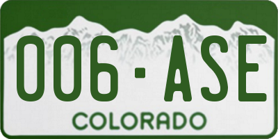 CO license plate 006ASE
