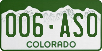 CO license plate 006ASO