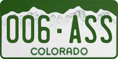 CO license plate 006ASS