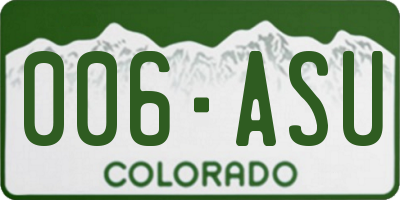 CO license plate 006ASU