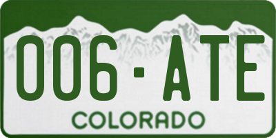 CO license plate 006ATE