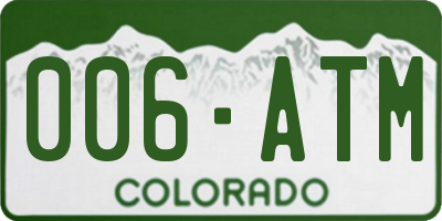 CO license plate 006ATM