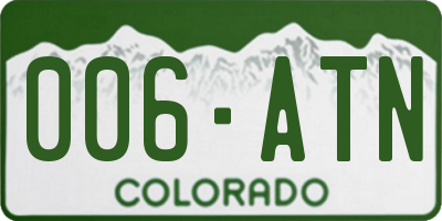CO license plate 006ATN