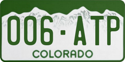 CO license plate 006ATP