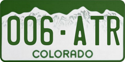 CO license plate 006ATR