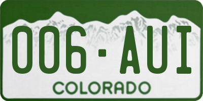 CO license plate 006AUI