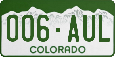 CO license plate 006AUL