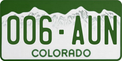 CO license plate 006AUN