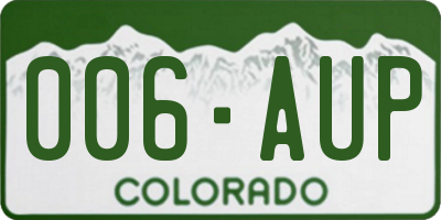 CO license plate 006AUP