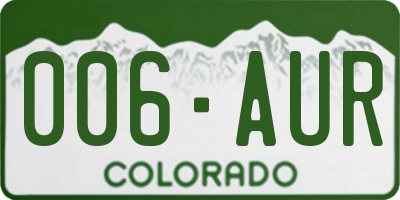 CO license plate 006AUR