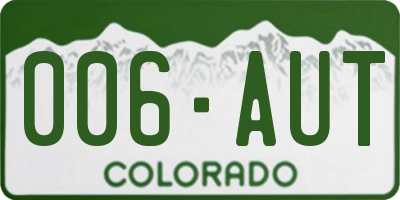 CO license plate 006AUT