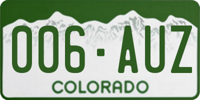 CO license plate 006AUZ