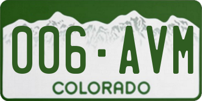 CO license plate 006AVM