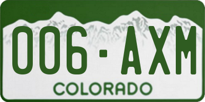 CO license plate 006AXM