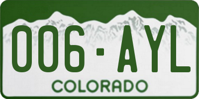 CO license plate 006AYL