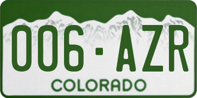 CO license plate 006AZR