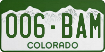 CO license plate 006BAM